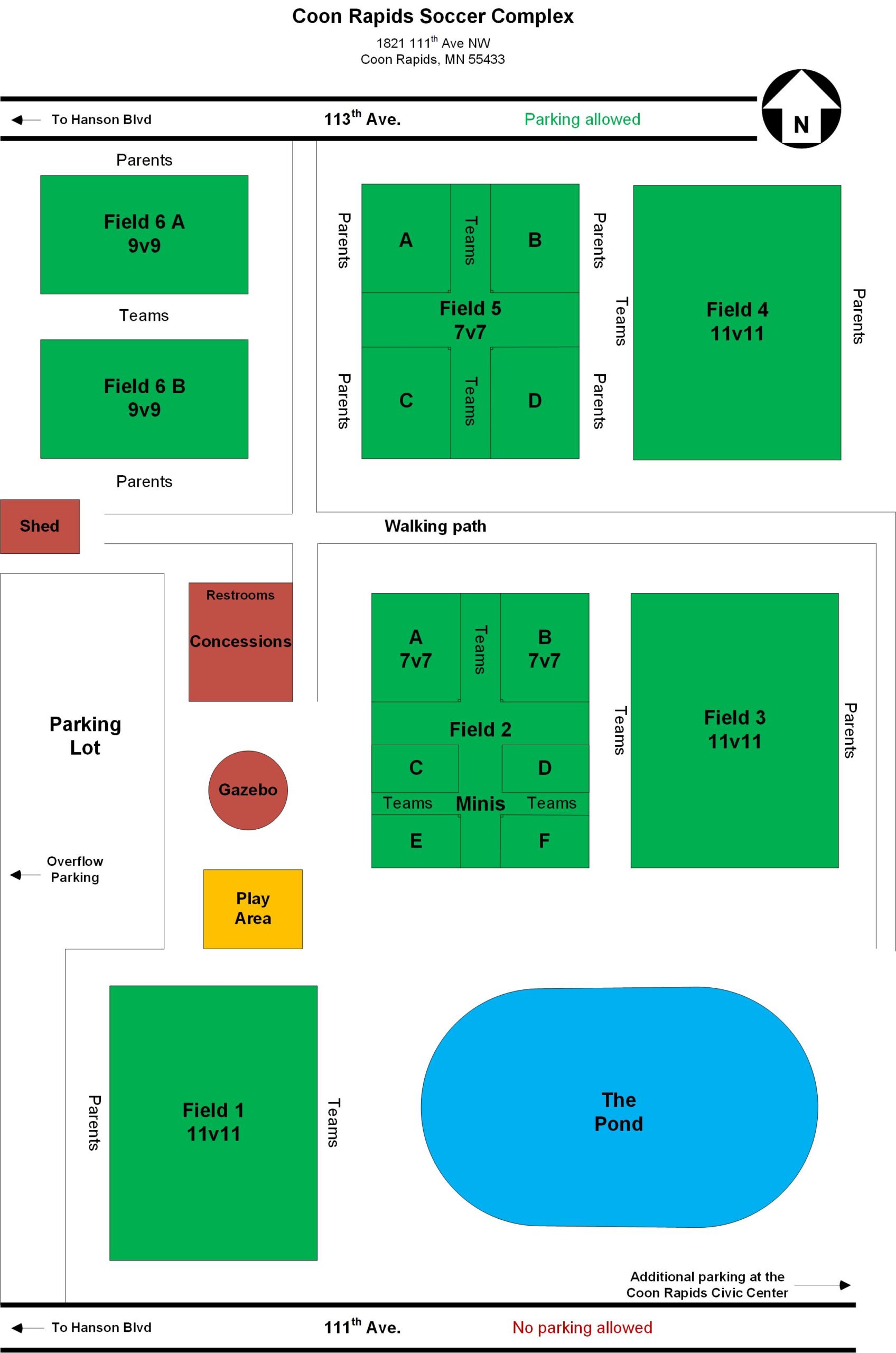 2019 Coon Rapids Soccer Complex Map